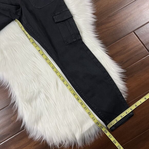 Spanx Size Petite Medium Washed Black Stretch Twill Ankle Cargo Pants - Picture 5 of 9